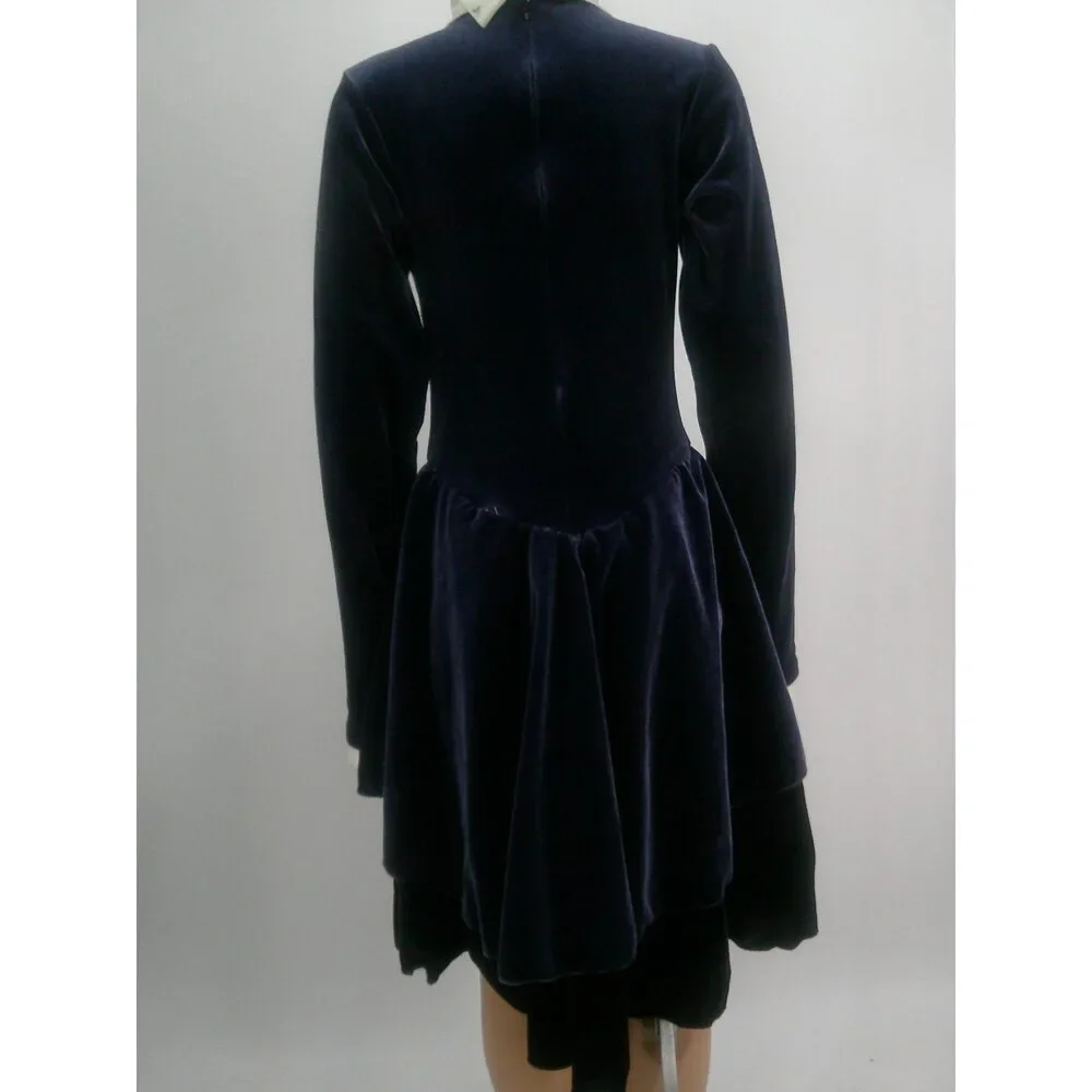 Pre-Owned Dance Costume Unbranded  Large Child Blue Rhinestone Dress Jazz Schoo